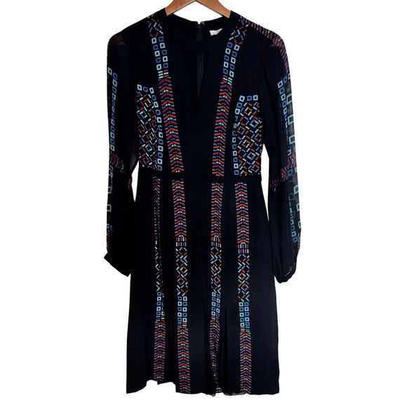 BCBGMAXAZRIA Runway y2k Kaselle Dress Women’s 2Embroidered Geometric Boho - Picture 1 of 16